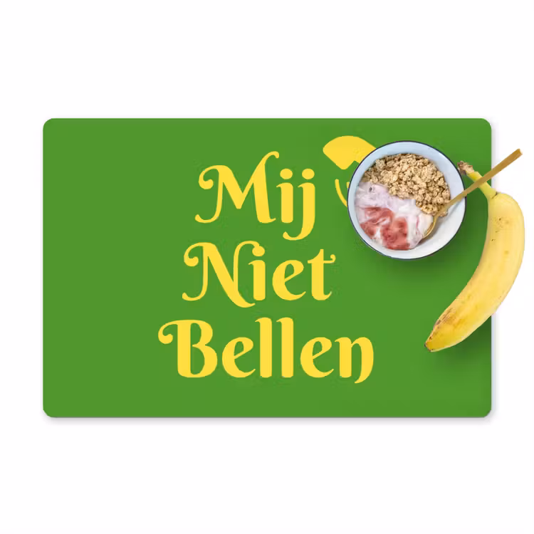 Placemat - 6 stuks - Mij niet bellen - Telefoon - Groen — 1