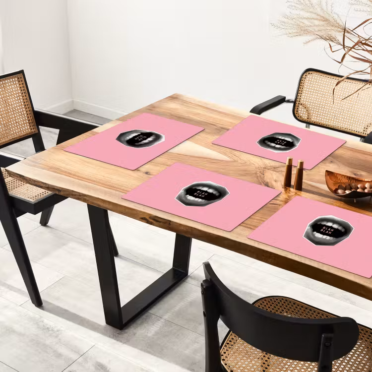 Placemat - 6 stuks - Mond - BLAH BLAH - Roze — 5