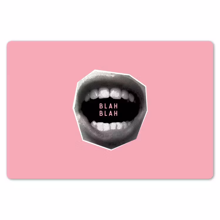 Placemat - 6 stuks - Mond - BLAH BLAH - Roze — 7