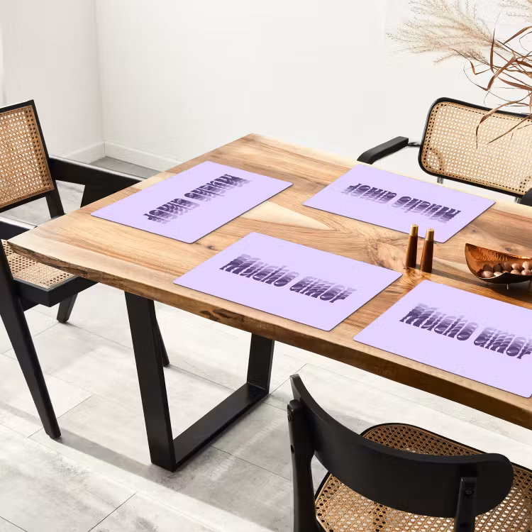 Placemat - 6 stuks - Mucho amor - Paars - Gelaagde letters — 5