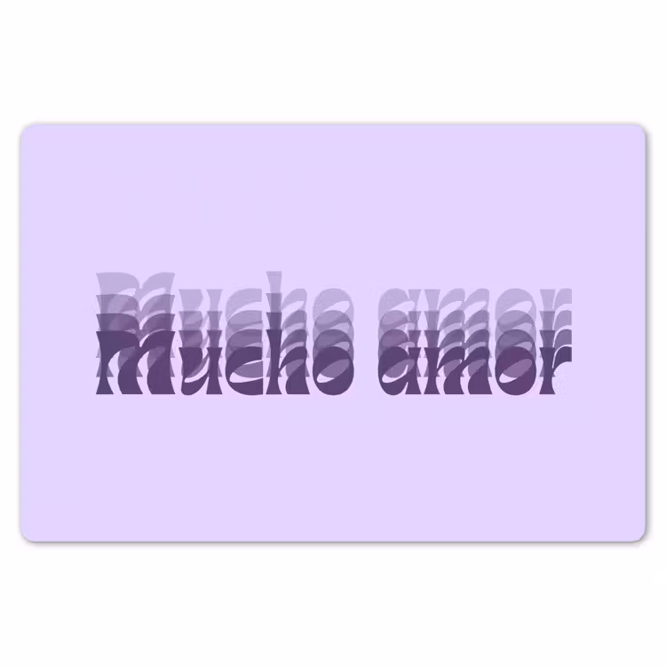 Placemat - 6 stuks - Mucho amor - Paars - Gelaagde letters — 7