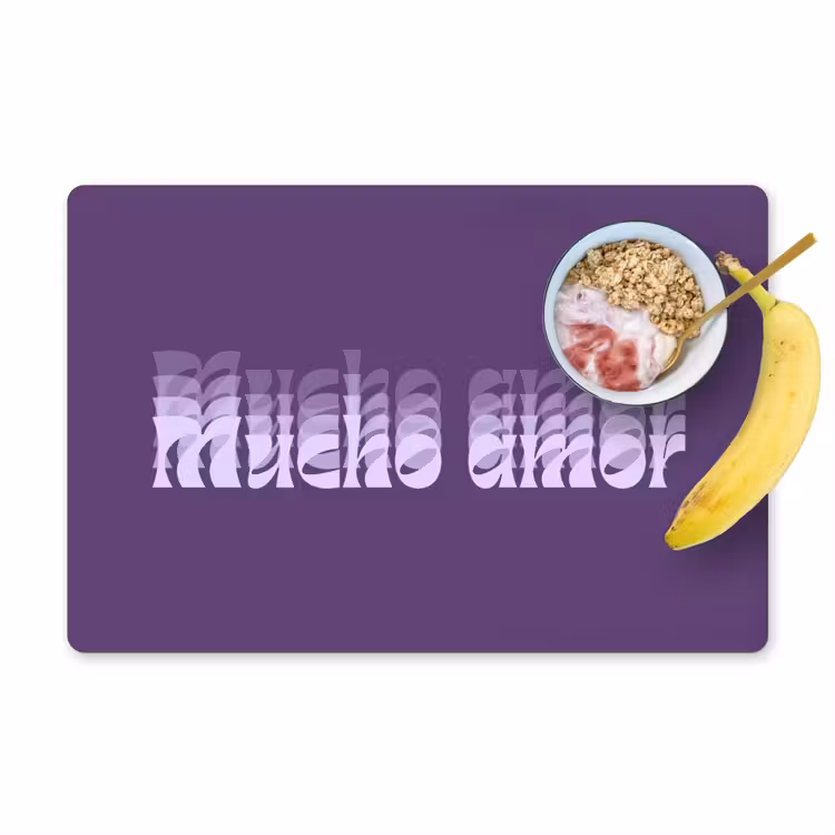 Placemat - 6 stuks - Mucho amor - Paars - Grafisch — 1