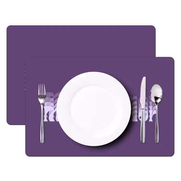 Placemat - 6 stuks - Mucho amor - Paars - Grafisch — 2