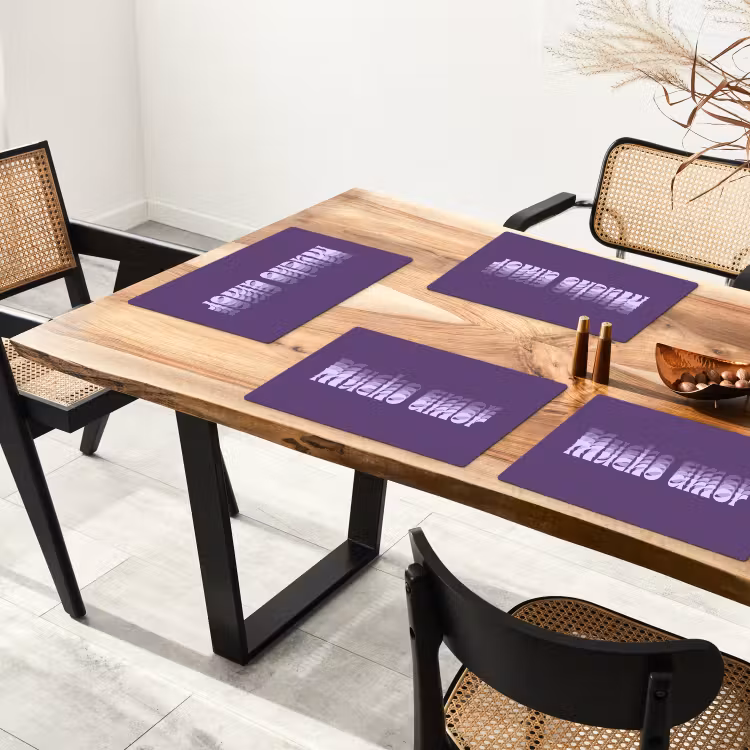 Placemat - 6 stuks - Mucho amor - Paars - Grafisch — 5