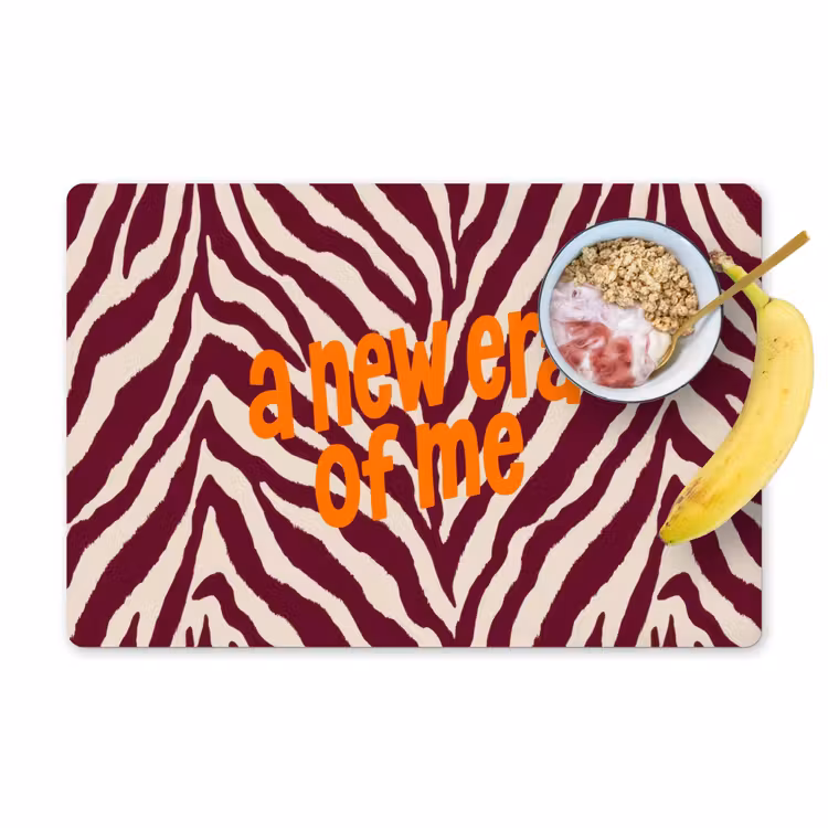 Placemat - 6 stuks - New era - Bordeaux - Zebraprint — 1