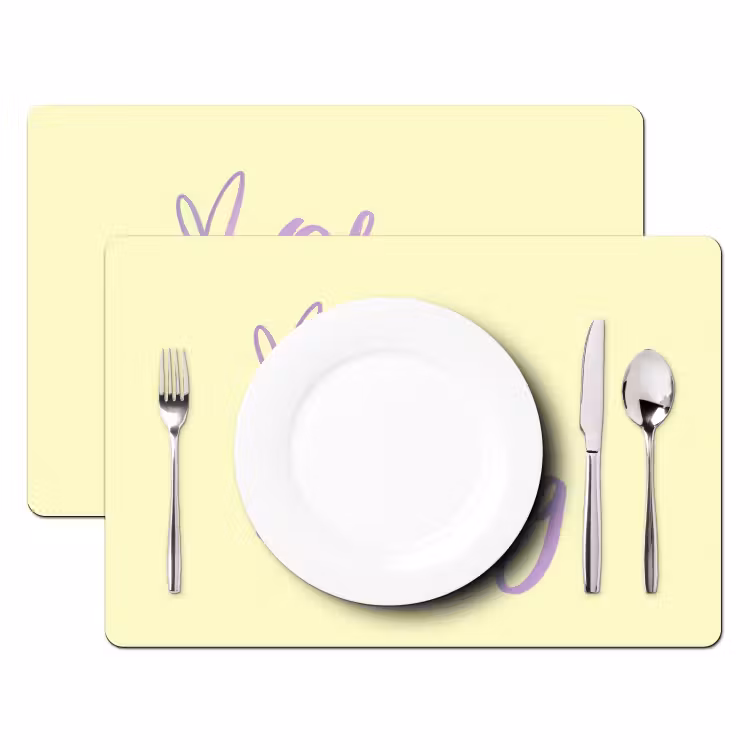Placemat - 6 stuks - Oh darling - Geel - Hart — 2