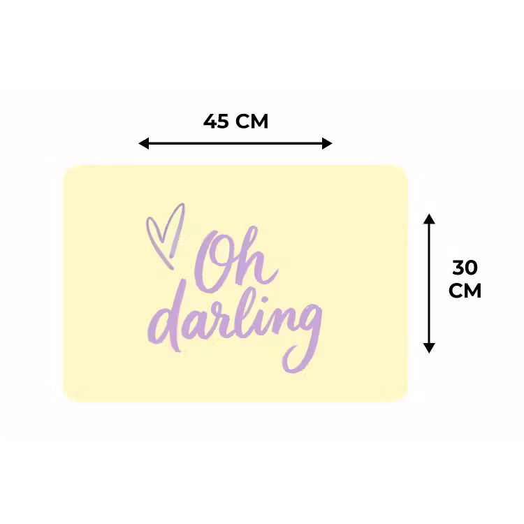 Placemat - 6 stuks - Oh darling - Geel - Hart — 3