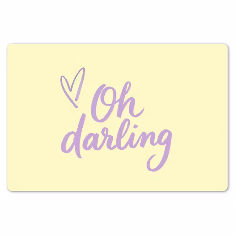 Placemat - 6 stuks - Oh darling - Geel - Hart — 7
