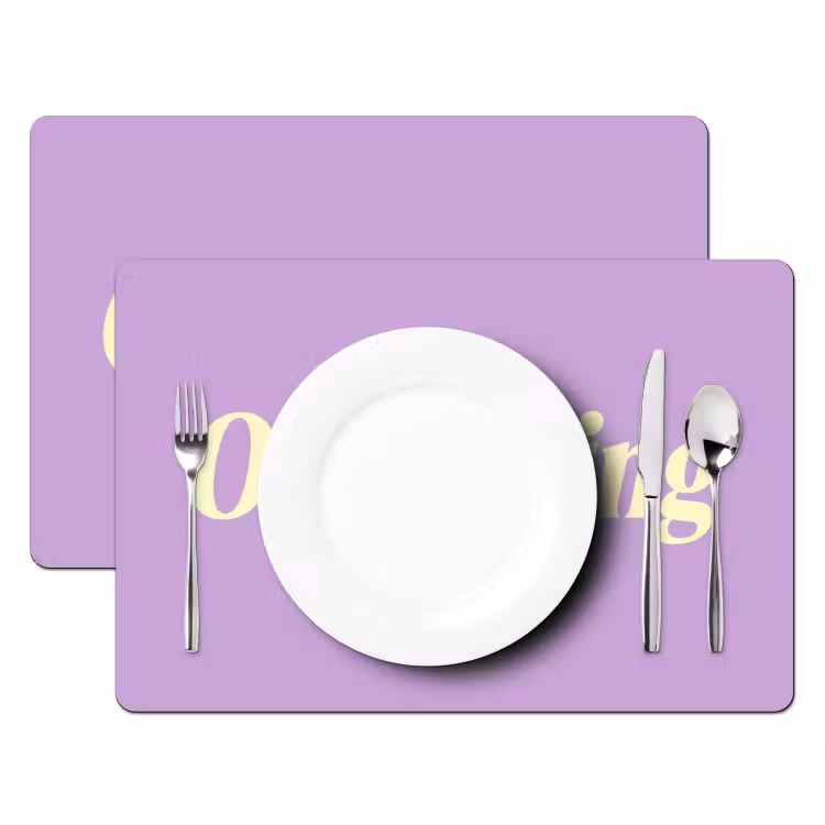 Placemat - 6 stuks - Oh darling - Hart - Paars — 2