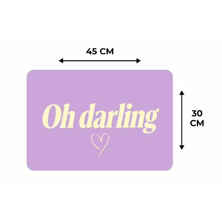 Placemat - 6 stuks - Oh darling - Hart - Paars — 3