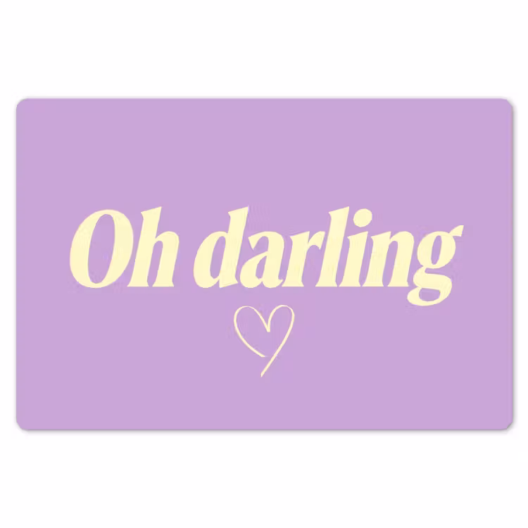 Placemat - 6 stuks - Oh darling - Hart - Paars — 7