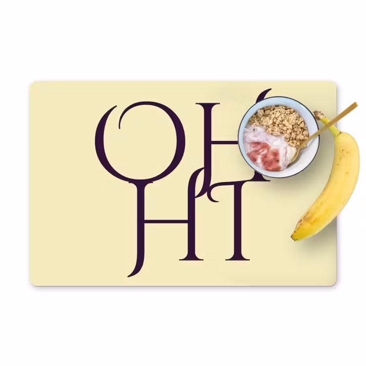 Placemat - 6 stuks - Oh hi - Geel - Monogram — 1