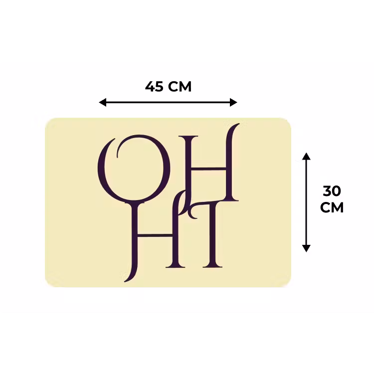 Placemat - 6 stuks - Oh hi - Geel - Monogram — 3