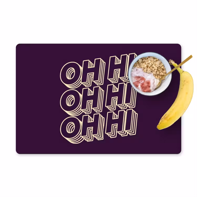 Placemat - 6 stuks - Oh hi - Paars - 3D — 1