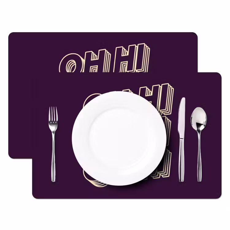 Placemat - 6 stuks - Oh hi - Paars - 3D — 2