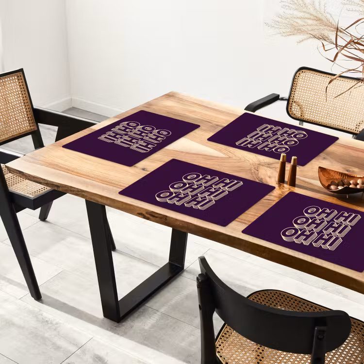 Placemat - 6 stuks - Oh hi - Paars - 3D — 5