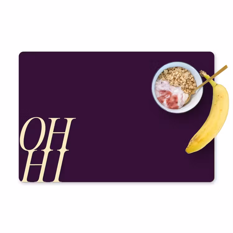 Placemat - 6 stuks - Oh hi - Paars - Cursief — 1