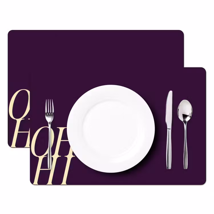 Placemat - 6 stuks - Oh hi - Paars - Cursief — 2