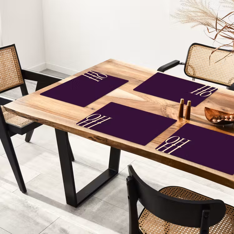 Placemat - 6 stuks - Oh hi - Paars - Cursief — 5