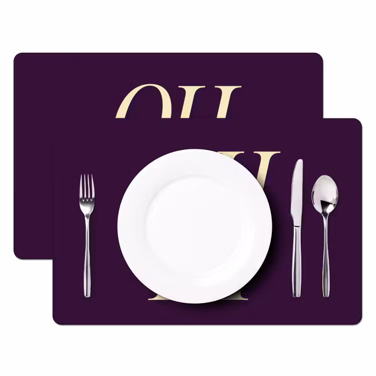 Placemat - 6 stuks - Oh hi - Paars - Minimalistisch — 2