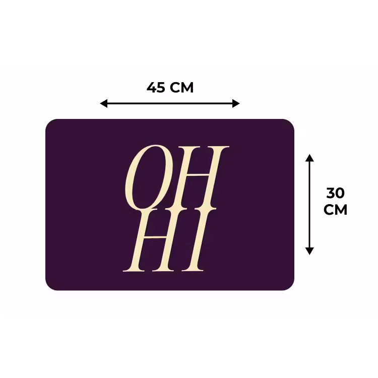 Placemat - 6 stuks - Oh hi - Paars - Minimalistisch — 3