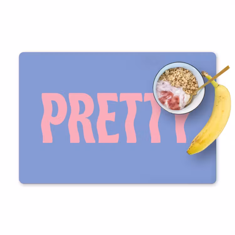 Placemat - 6 stuks - Pretty - Roze - Blauw - Golvend — 1