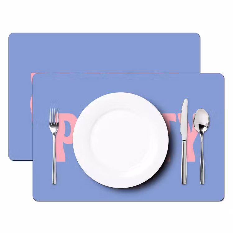Placemat - 6 stuks - Pretty - Roze - Blauw - Golvend — 2