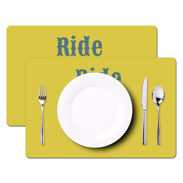 Placemat - 6 stuks - Ride or die - Geel - Blauw — 2