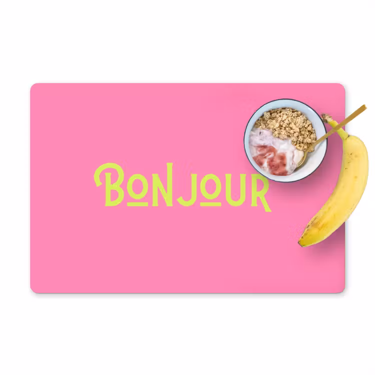 Placemat - 6 stuks - Roze - Groene Bonjour - art-deco — 1