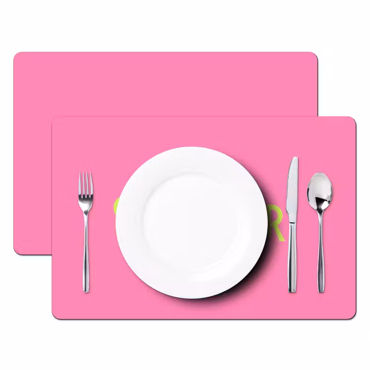 Placemat - 6 stuks - Roze - Groene Bonjour - art-deco — 2
