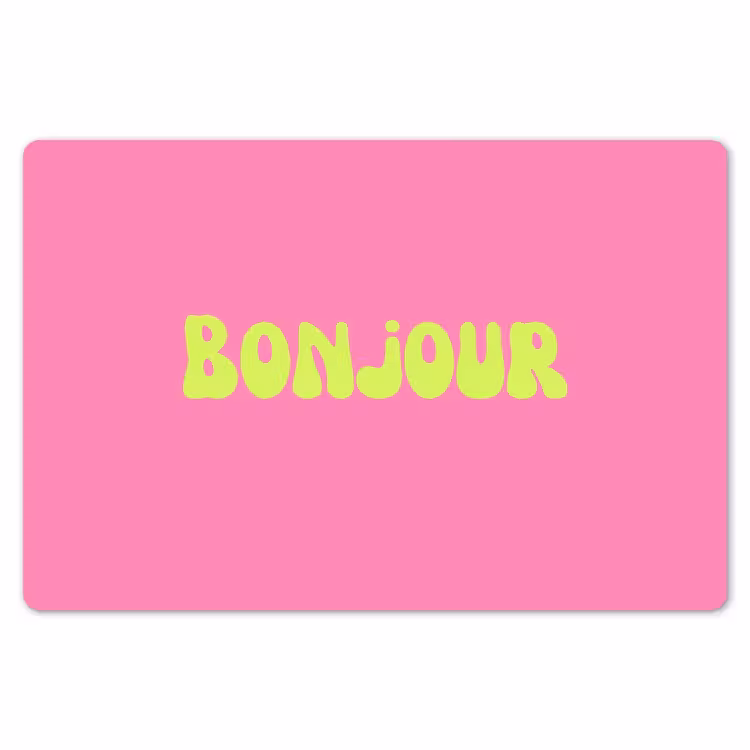 Placemat - 6 stuks - Roze - Groene bonjour - Organisch — 7