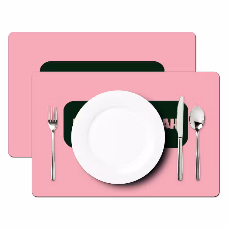 Placemat - 6 stuks - Roze - Tekstwolk - Groen - BLAH BLAH BLAH — 2