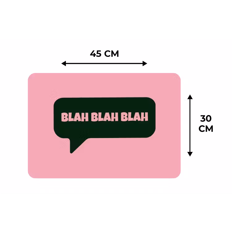 Placemat - 6 stuks - Roze - Tekstwolk - Groen - BLAH BLAH BLAH — 3