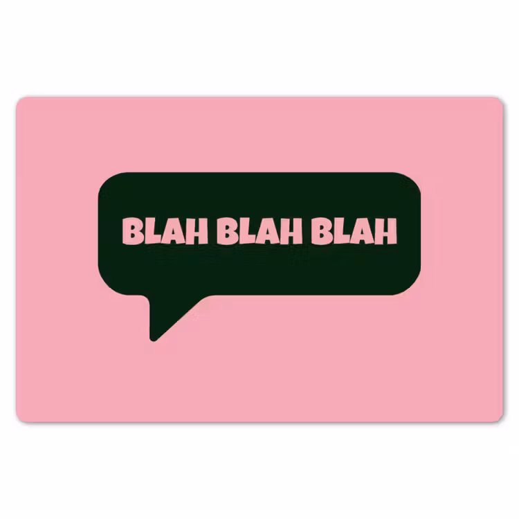 Placemat - 6 stuks - Roze - Tekstwolk - Groen - BLAH BLAH BLAH — 7