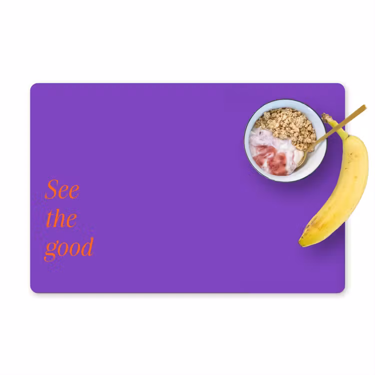 Placemat - 6 stuks - See the good - Oranje - Paars — 1