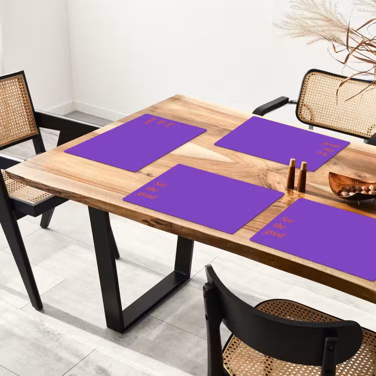 Placemat - 6 stuks - See the good - Oranje - Paars — 5