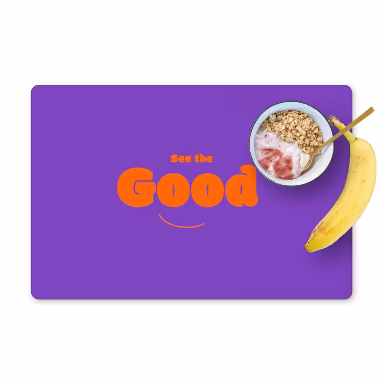 Placemat - 6 stuks - See the good - Oranje - Paars - Smiley — 1