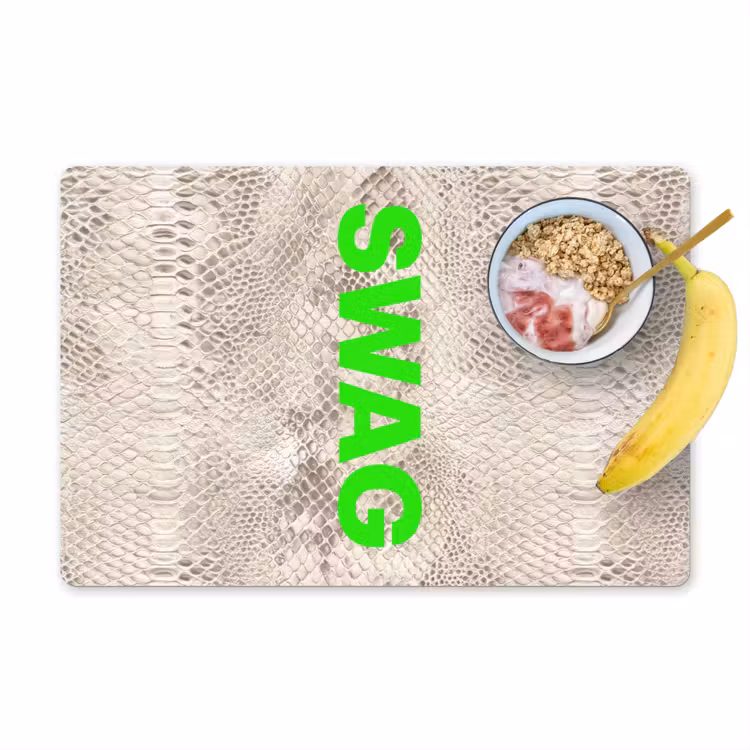 Placemat - 6 stuks - Slangenprint - SWAG - Neon - Groen — 1