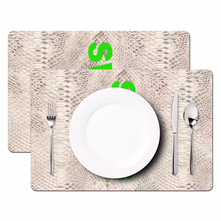 Placemat - 6 stuks - Slangenprint - SWAG - Neon - Groen — 2
