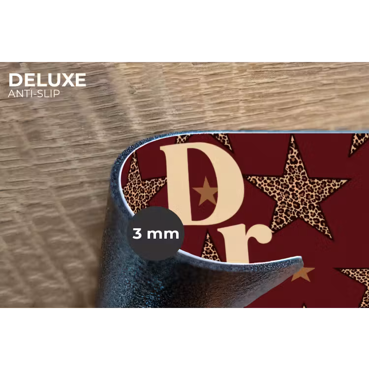 Placemat - 6 stuks - Sterren - Luipaardprint - Dream - Bordeaux — 4
