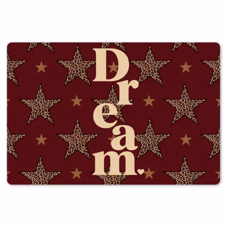 Placemat - 6 stuks - Sterren - Luipaardprint - Dream - Bordeaux — 7