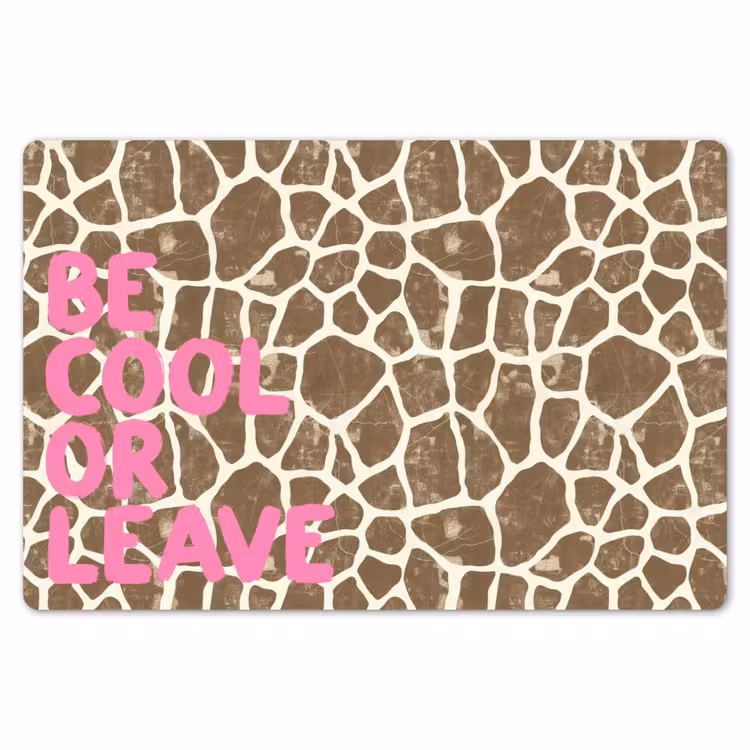 Placemat - 6 stuks - Tekst - Be cool or leave - Roze - Giraffenprint — 7