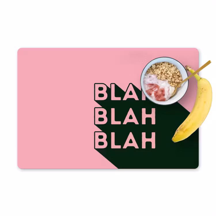 Placemat - 6 stuks - Tekst - Grafisch - Groen - Schaduw — 1