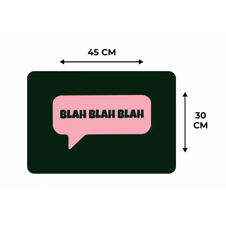 Placemat - 6 stuks - Tekstwolk - BLAH BLAH BLAH - Roze — 3