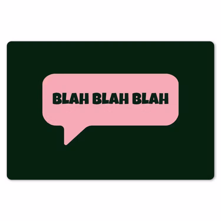 Placemat - 6 stuks - Tekstwolk - BLAH BLAH BLAH - Roze — 7