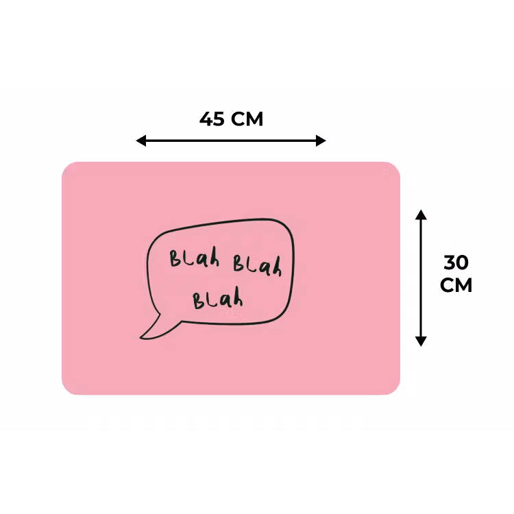 Placemat - 6 stuks - Tekstwolkje - BLAH BLAH BLAH - Roze — 3