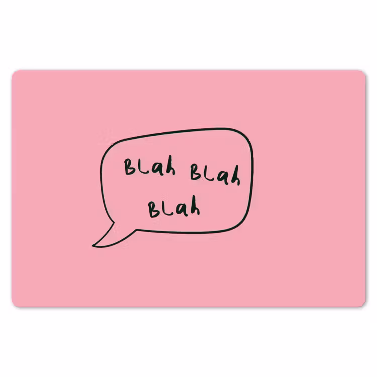 Placemat - 6 stuks - Tekstwolkje - BLAH BLAH BLAH - Roze — 7