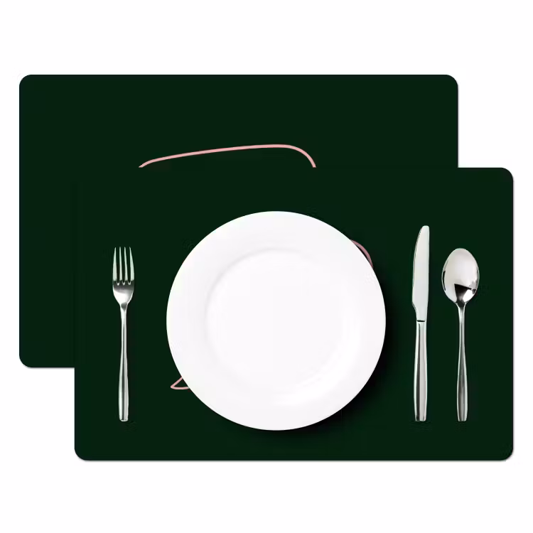 Placemat - 6 stuks - Tekstwolkje - Donkergroen - BLAH BLAH BLAH — 2