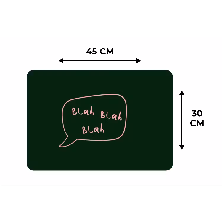 Placemat - 6 stuks - Tekstwolkje - Donkergroen - BLAH BLAH BLAH — 3