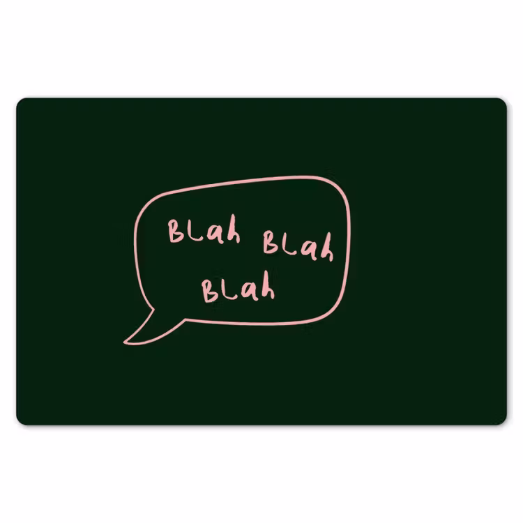 Placemat - 6 stuks - Tekstwolkje - Donkergroen - BLAH BLAH BLAH — 7